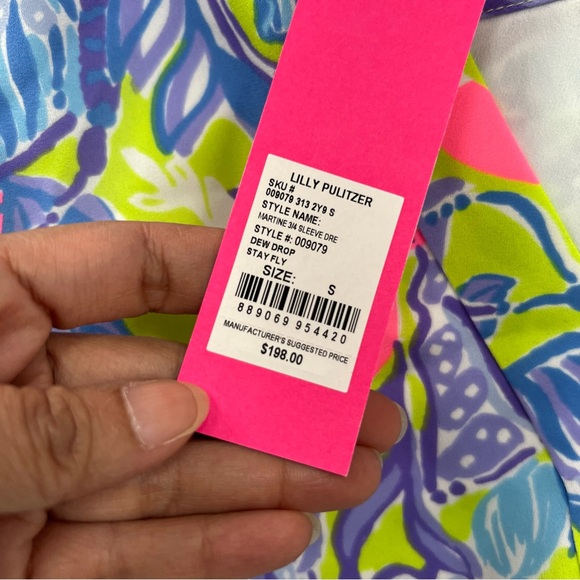 Lilly Pulitzer Martine Dress in Dew Drop Stay Fly Size S NWT - Picture 10 of 13